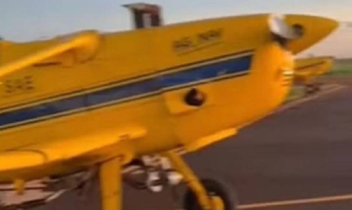 Avião é atingido por tiro enquanto sobrevoa plantação no interior de Goiás