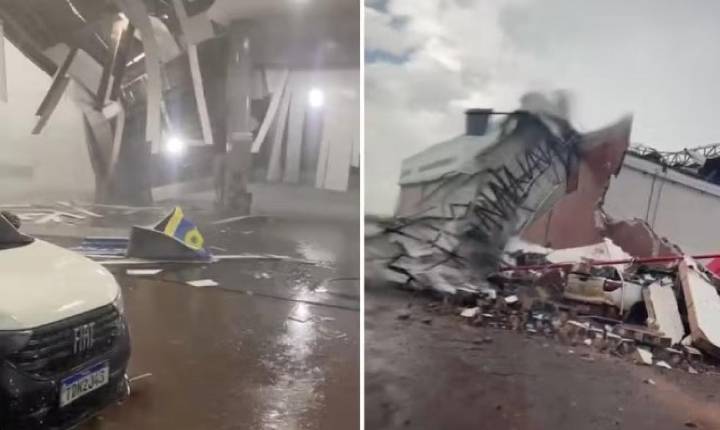 Fenômeno causou ventos de 107 quilômetros por hora durante fortes chuvas no sudoeste de Goiás; entenda