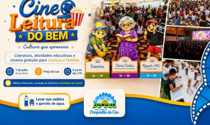 Governo de Goiás leva Cine Leitura do Bem para Chapadão do Céu
