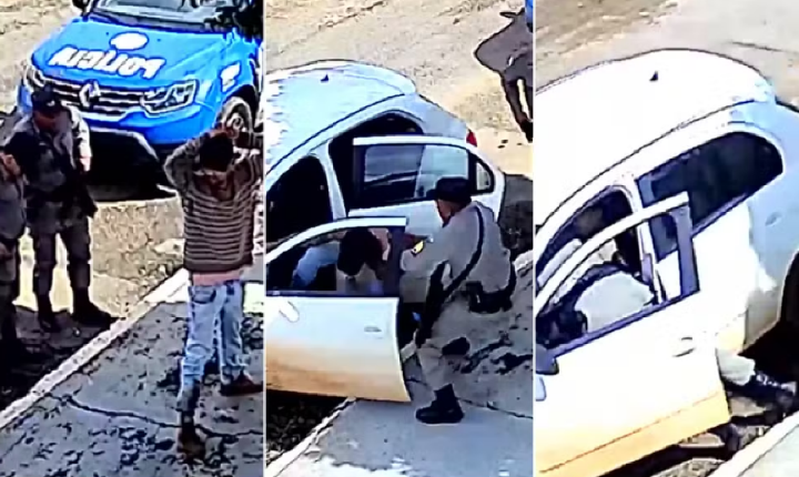 Motorista foge de abordagem policial levando PM dentro de carro