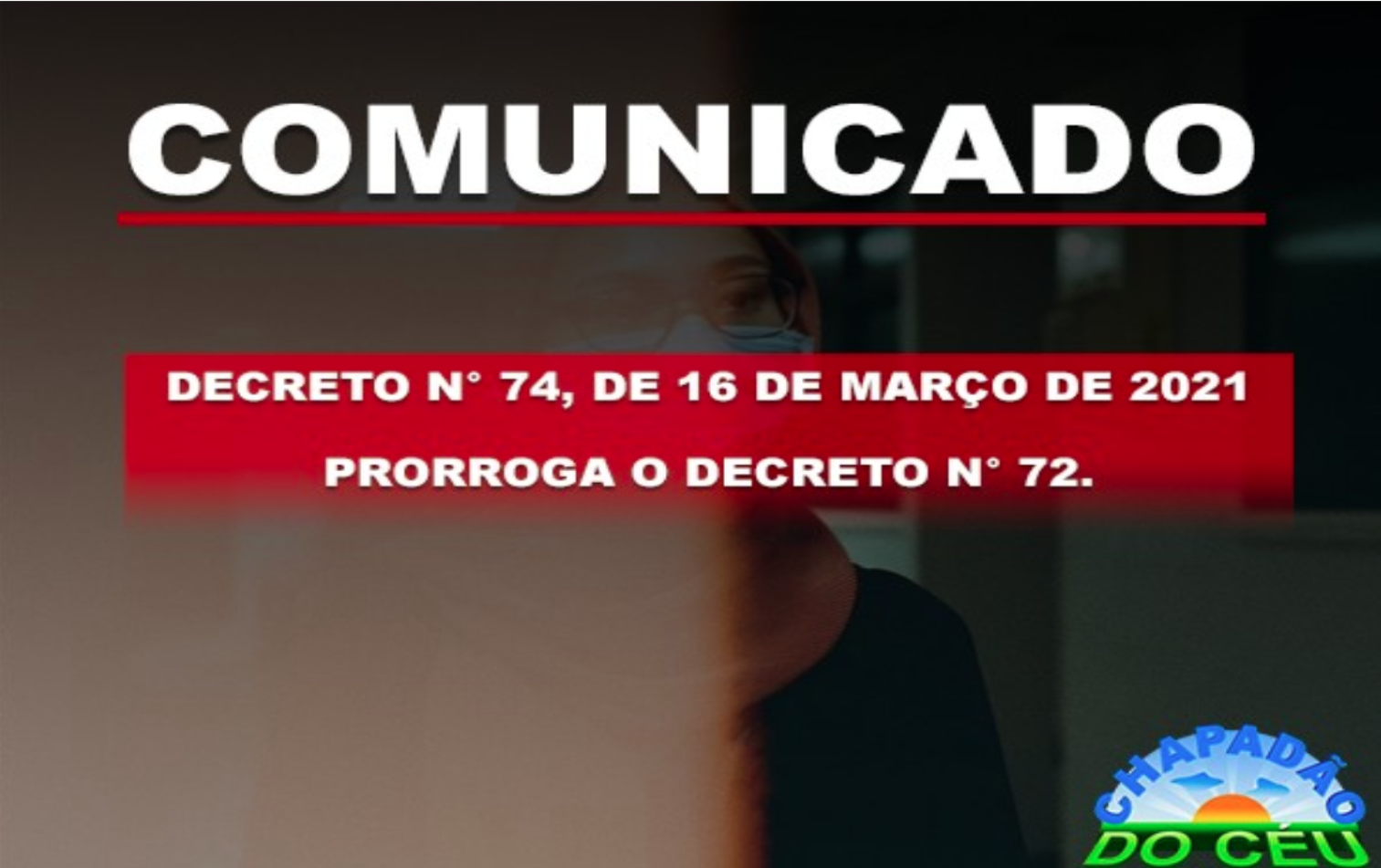 Prefeitura Municipal de Chapadão do Céu prorroga decreto n° 72