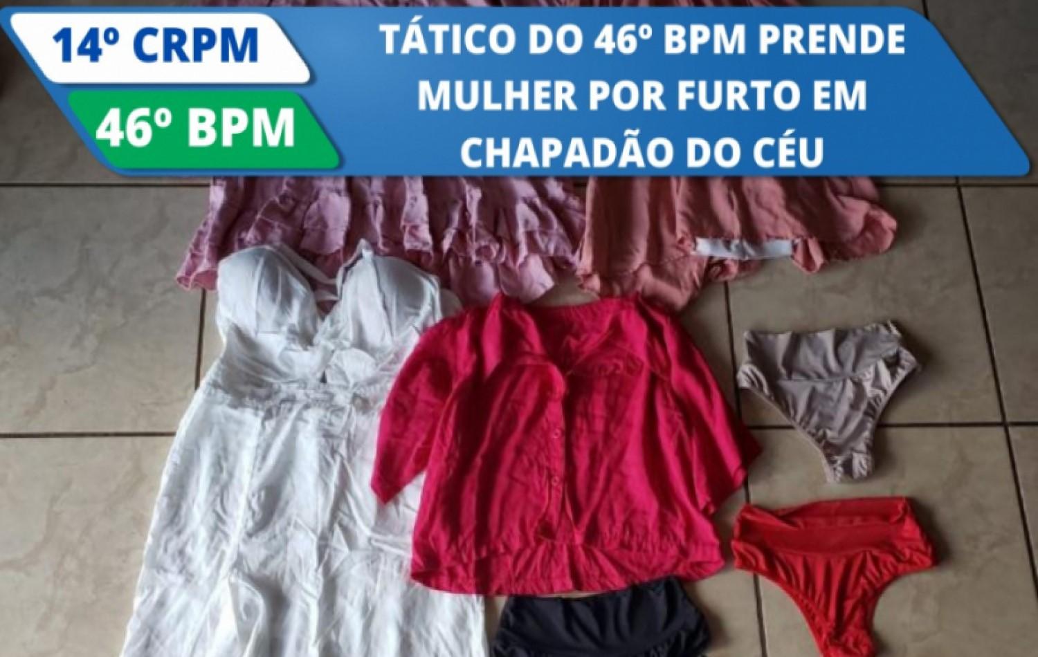 Tático do 46° BPM prende mulher por furto em Chapadão do Céu