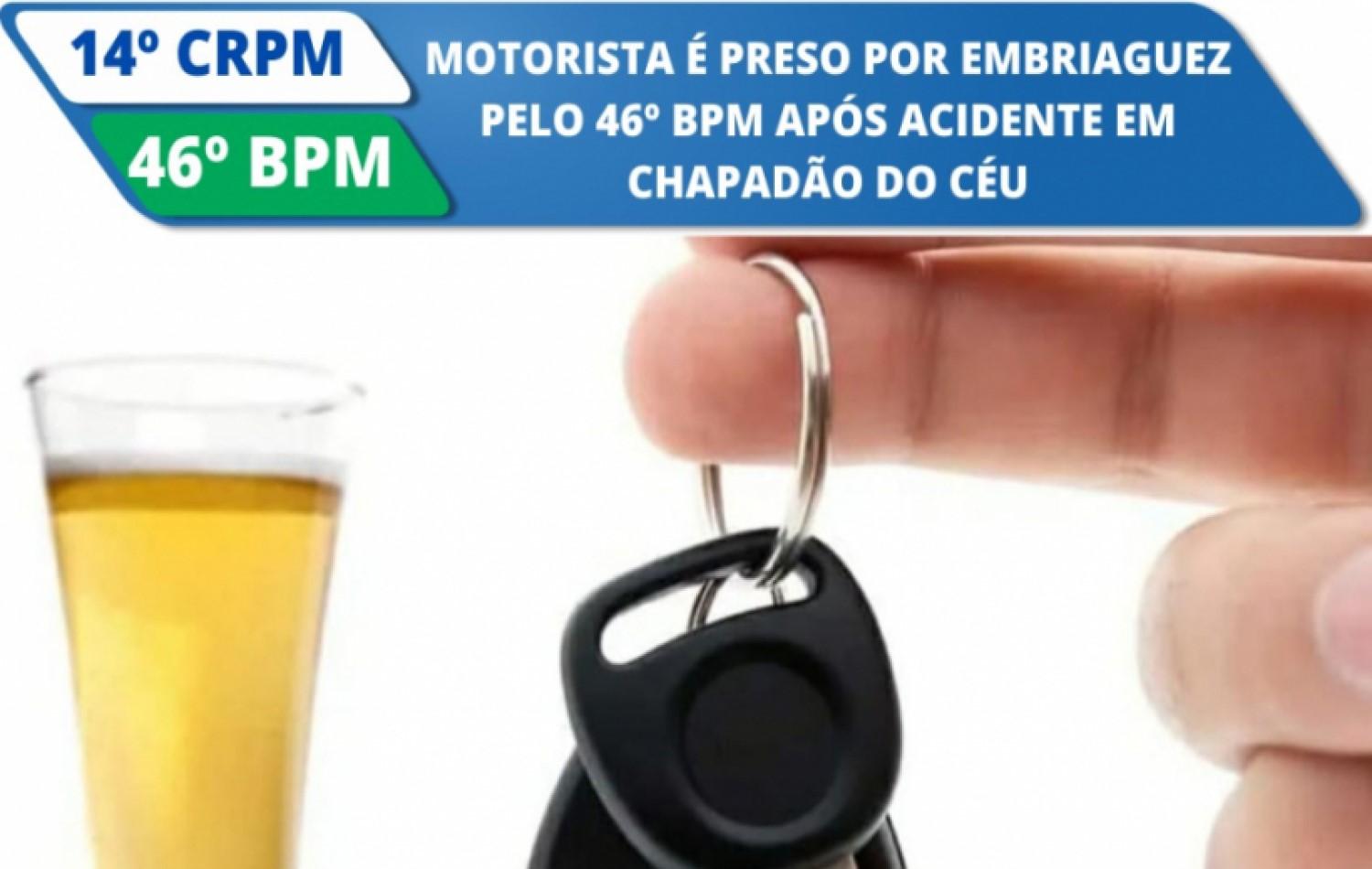 Motorista é preso por embriaguez pelo 46° BPM após acidente em Chapadão do Céu.