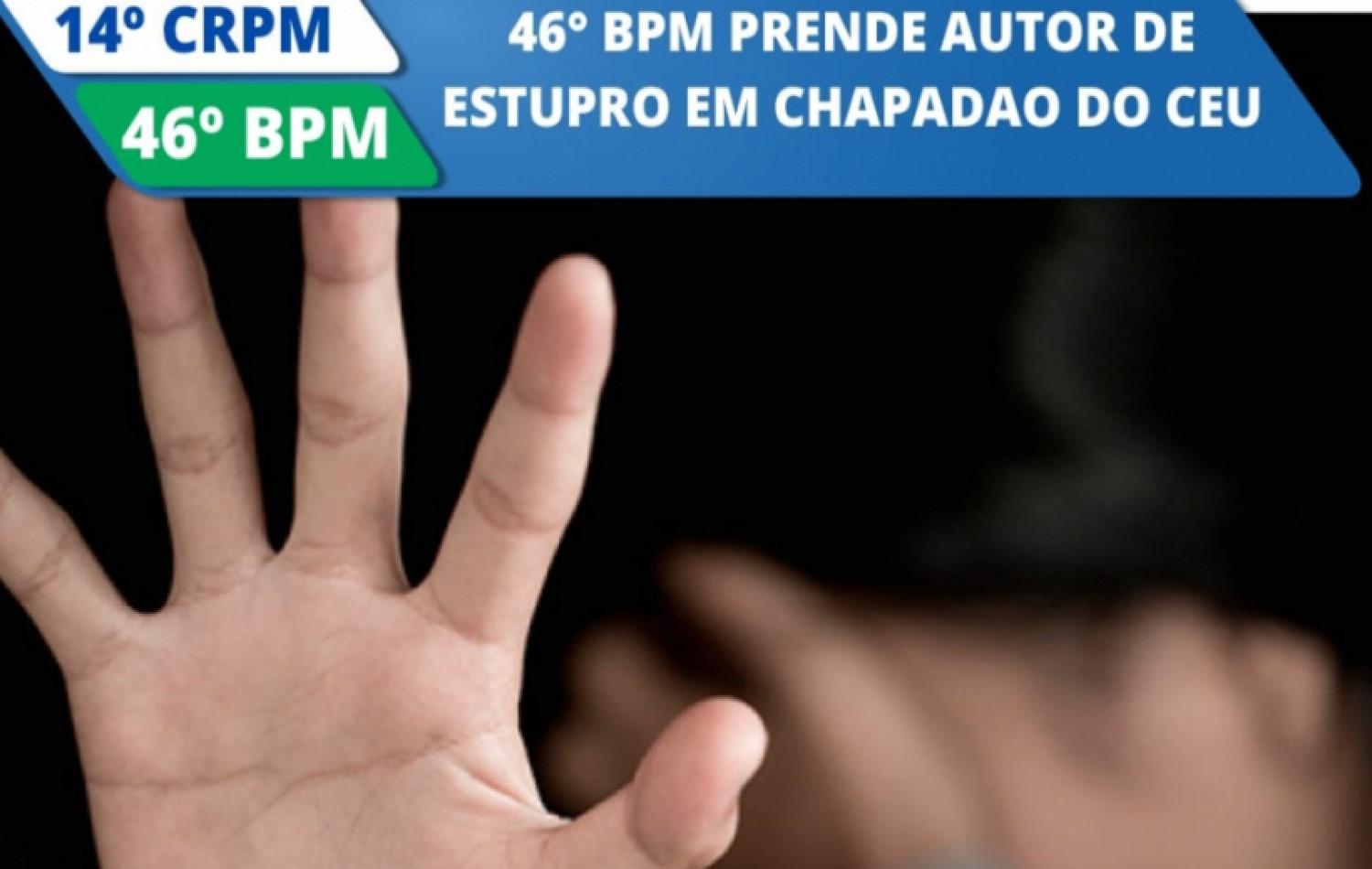 46° BPM prende autor de estupro de vulnerável em menos de 30 minutos em Chapadão do Céu.