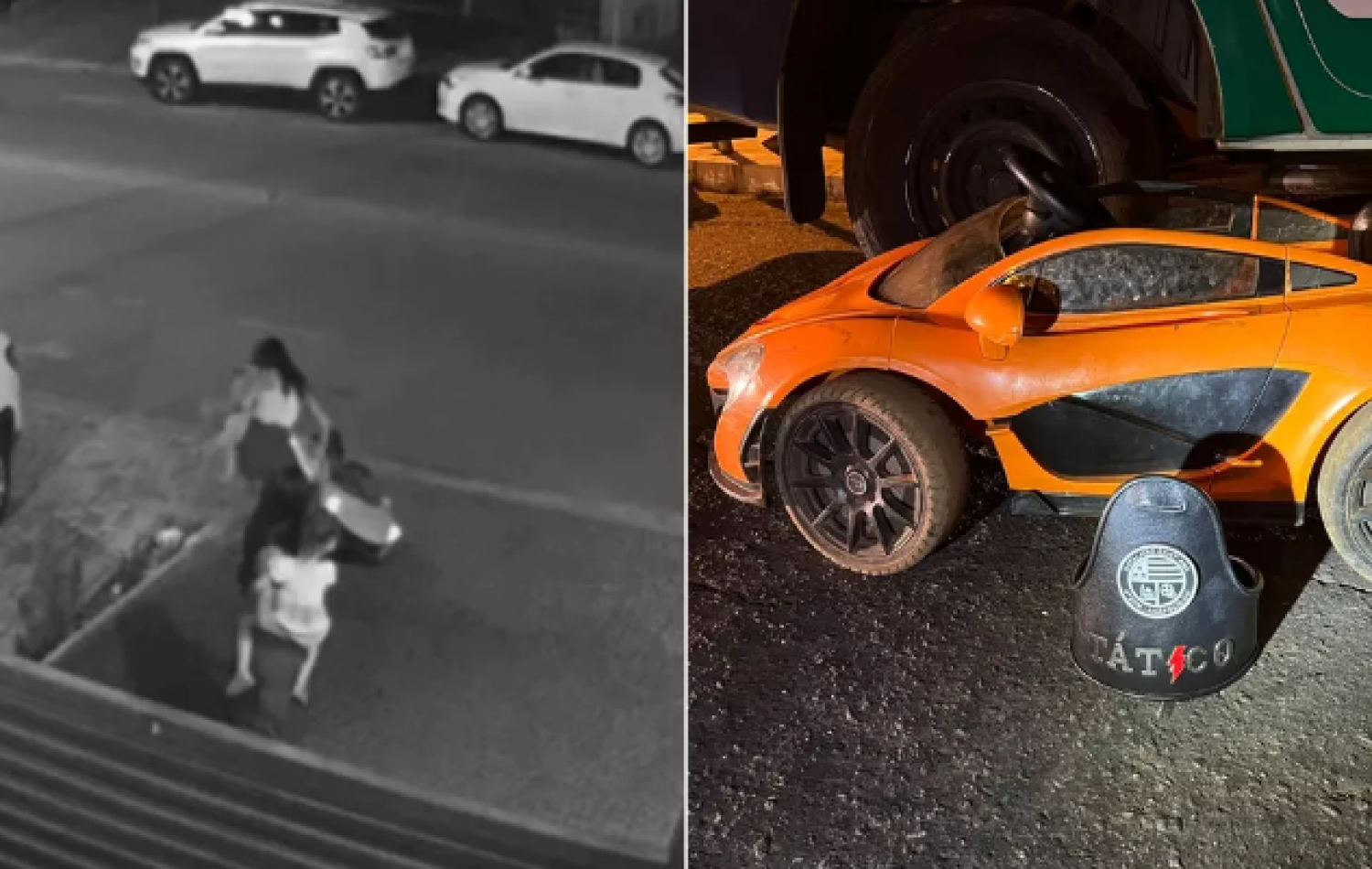 Mulheres são filmadas furtando carrinho de brinquedo imitação da ‘McLaren’ em parque de Anápolis