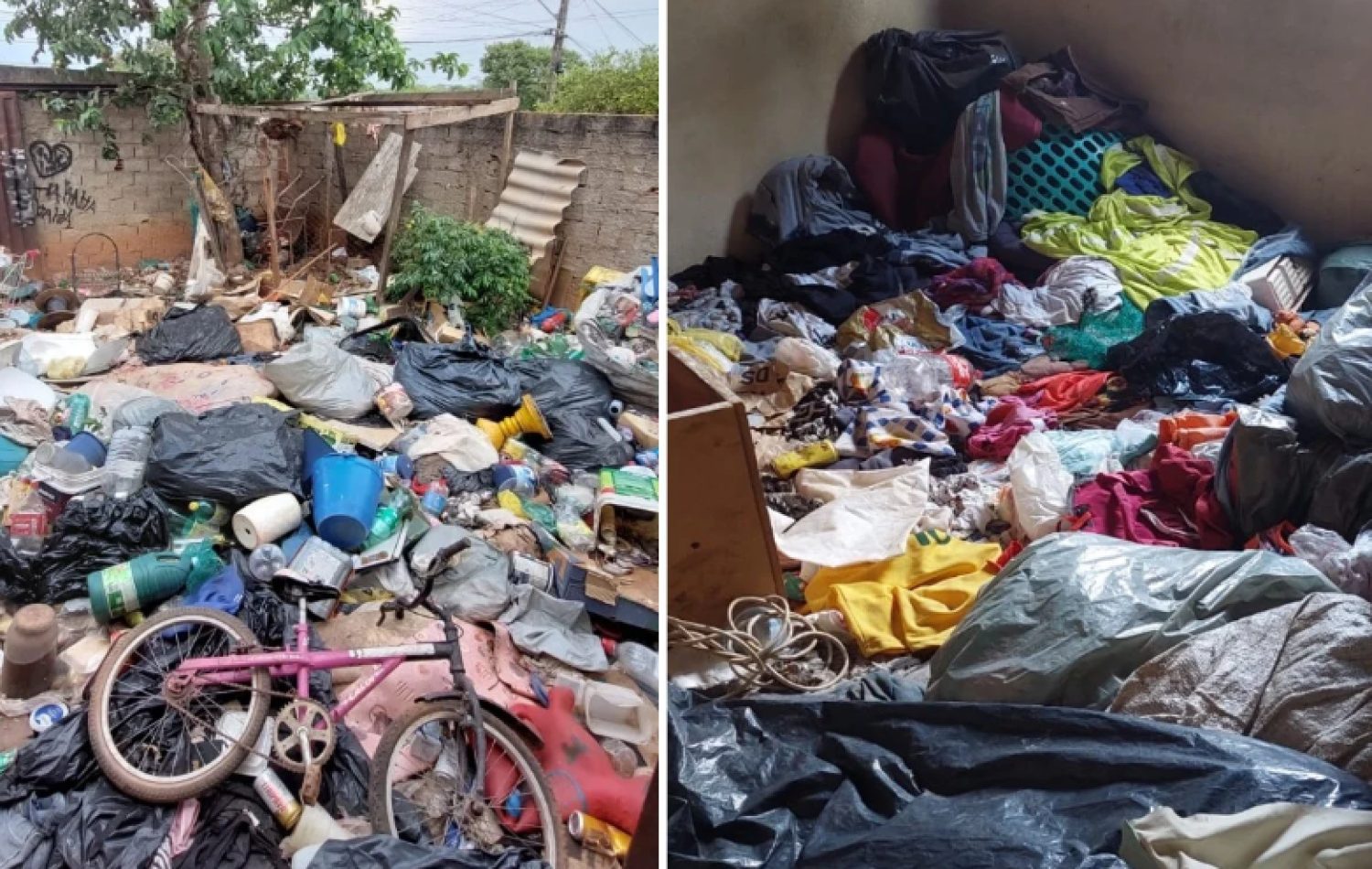 Prefeitura faz retirada compulsória de lixo em casa do Jardim Novo Mundo, em Goiânia