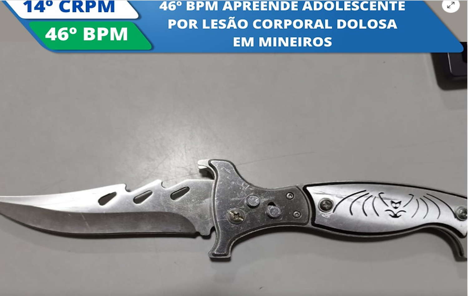 46° BPM apreende adolescente por lesão corporal dolosa em Mineiros