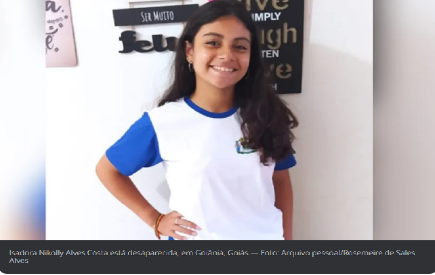Mãe pede ajuda para encontrar estudante de 14 anos que desapareceu em Goiânia