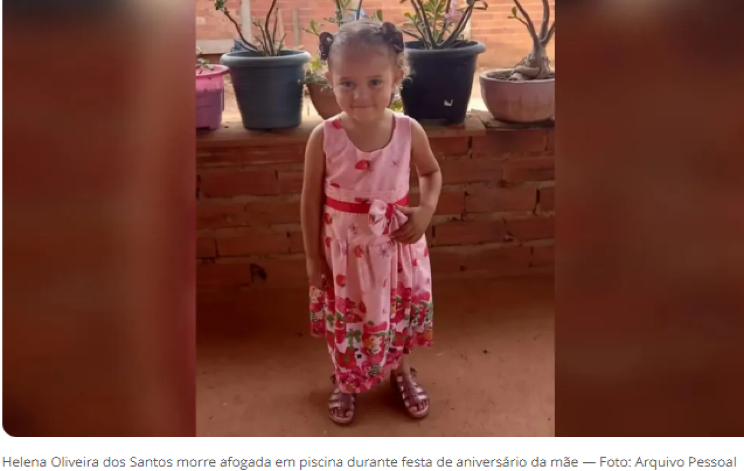 Criança de 3 anos morre afogada em piscina durante comemoração do aniversário da mãe