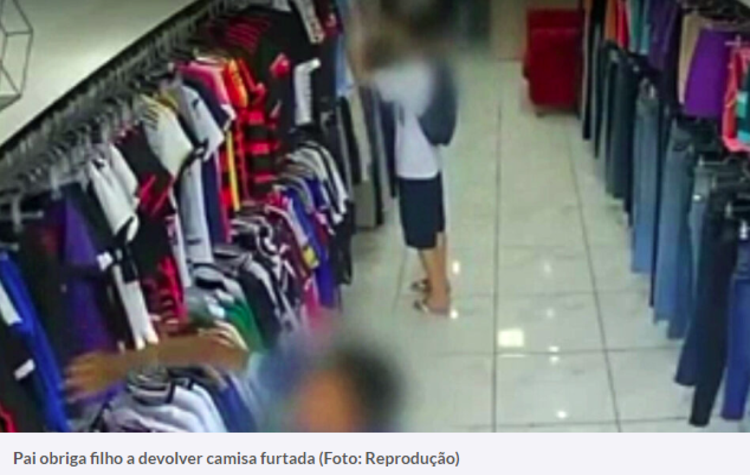 Pai obriga filho a devolver camisa furtada em Luziânia