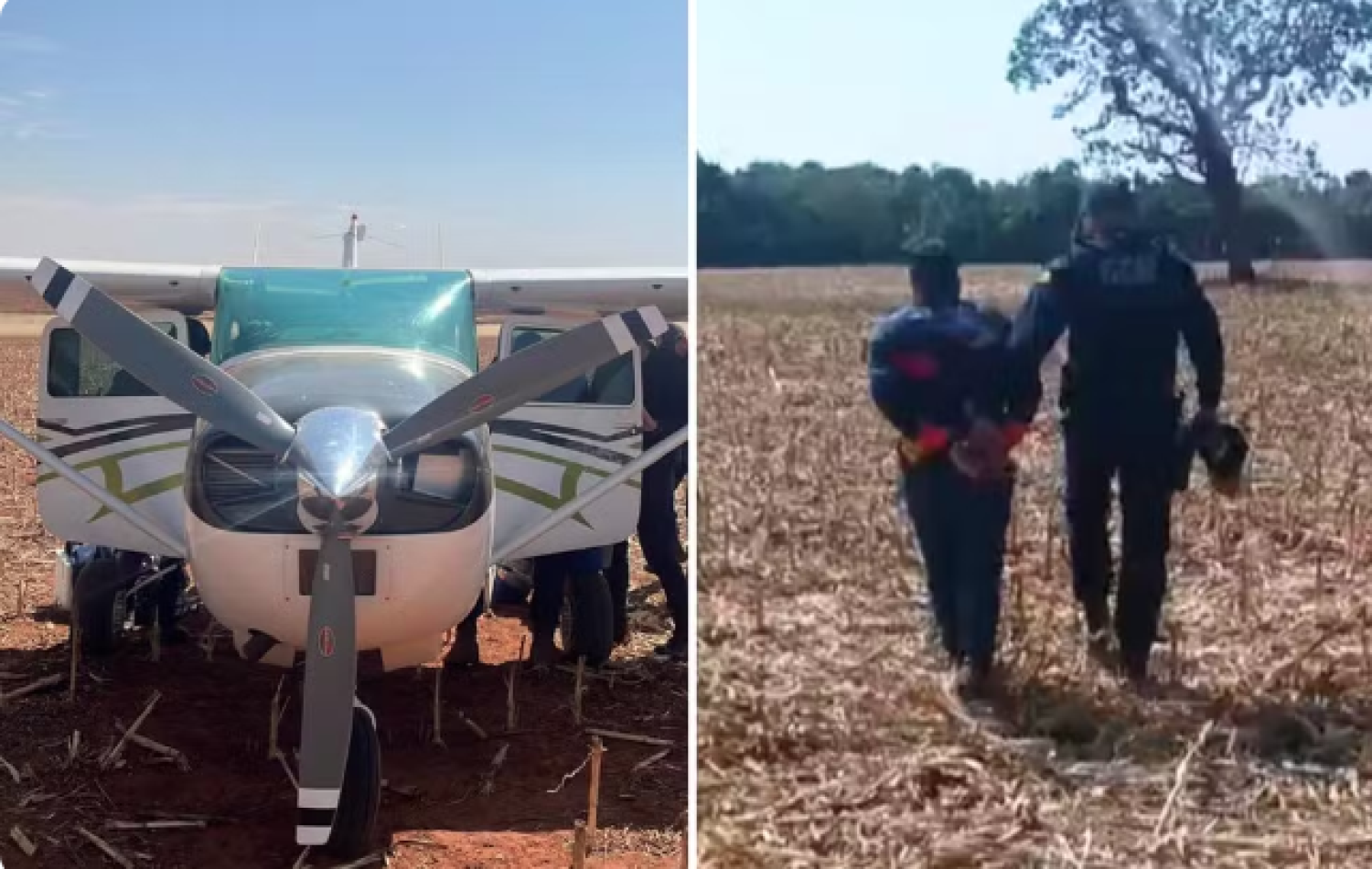 Piloto suspeito de tráfico internacional de drogas é preso ao fazer pouso de emergência em lavoura de Goiás