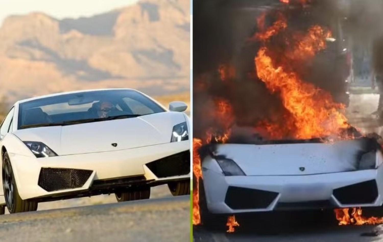 Veja detalhes da Lamborghini de mais de R$ 1 milhão que pegou fogo em avenida de Goiânia